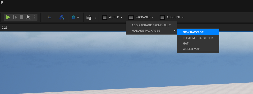 New Package dialog with type set to Wearable