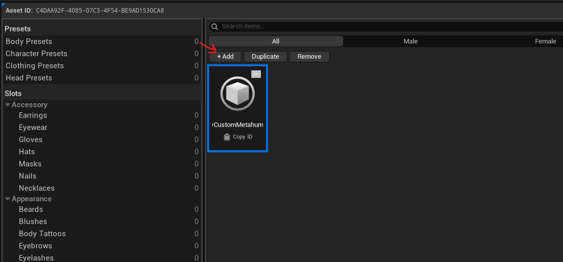 Adding a new Face Type entry