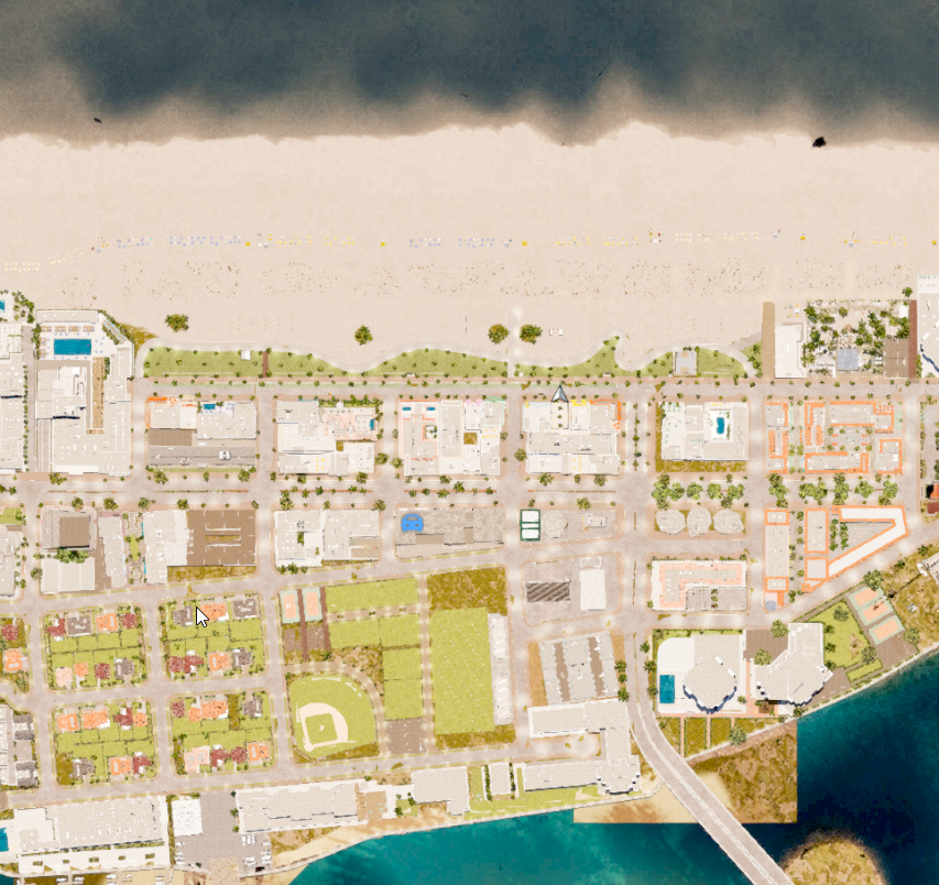 The full-screen map, opened with M