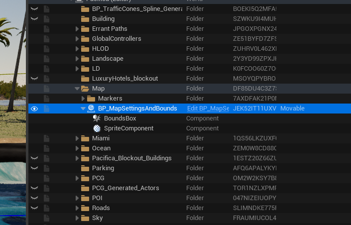 The Map Settings actor in the World Outliner